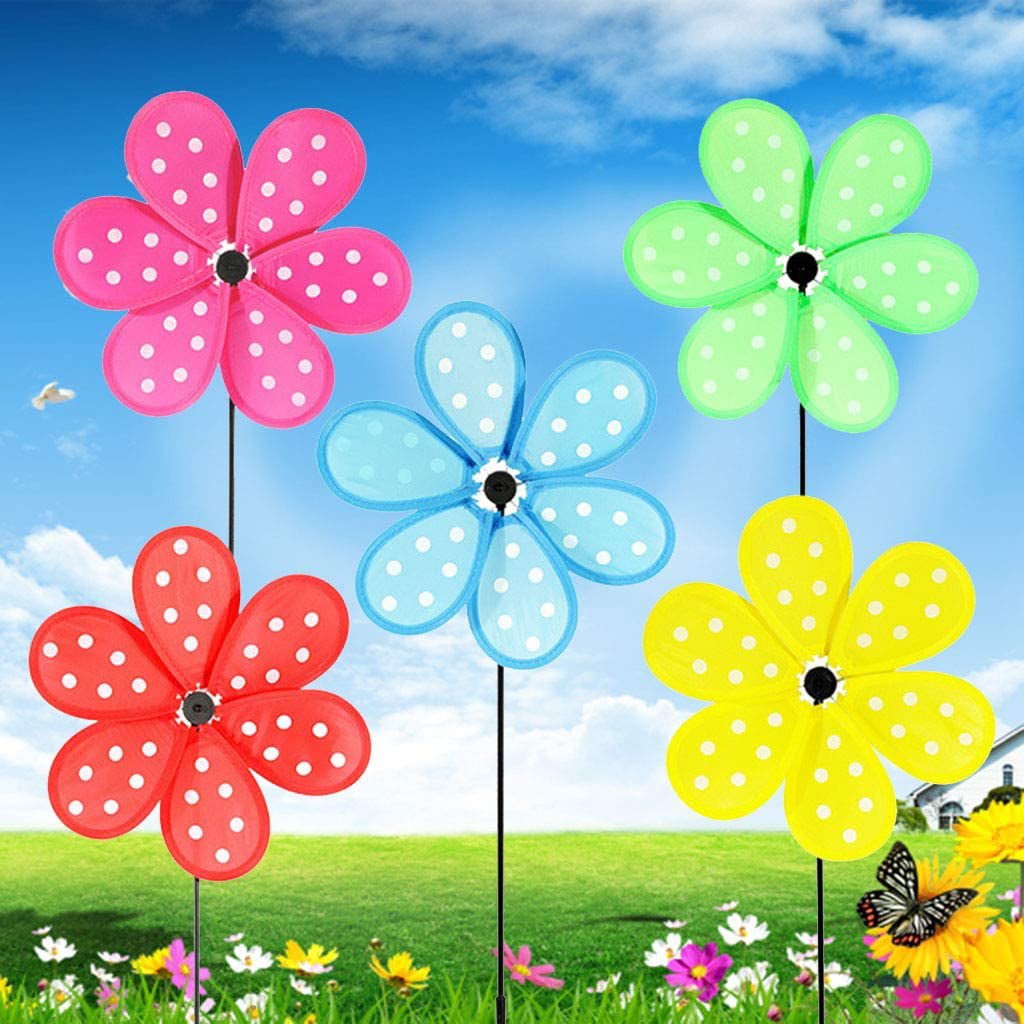 Pinwheels for Yard and Garden 3 Colors, 7.7 in, 12 Pack Wind Spinners for Kids 