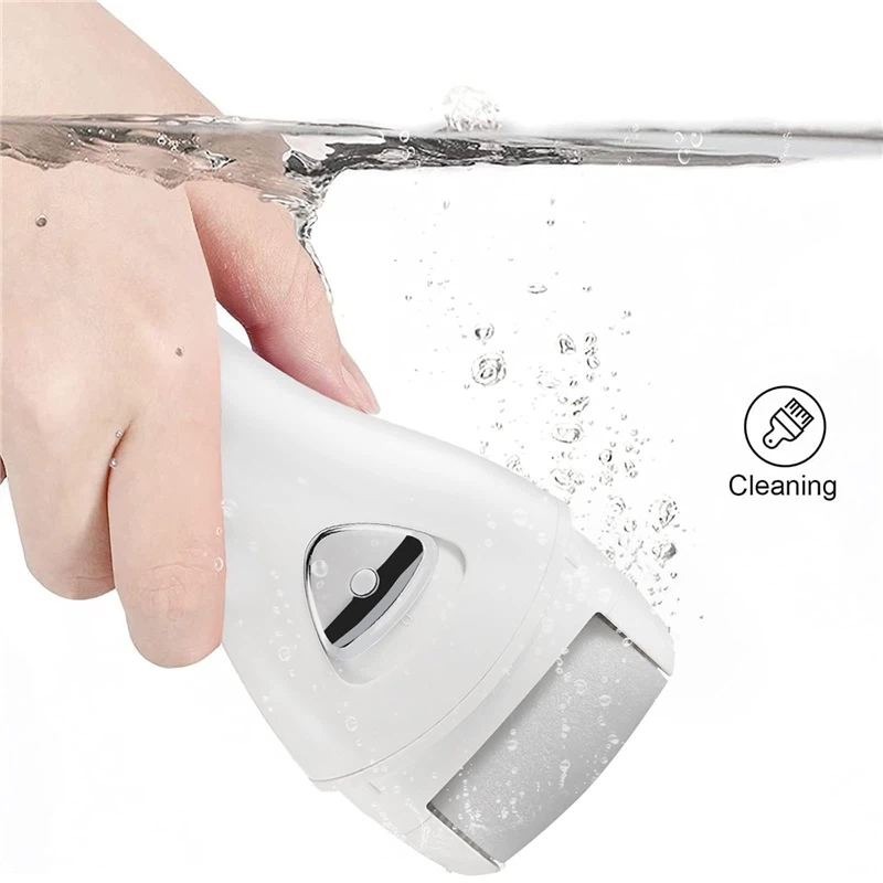 Portable Electronic Foot File Pedicure Tools, Electric Callus Remover Foot Scrubber Kit, Professional Foot Care(white)（17*6.6*4cm）