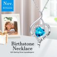 thumbnail image 3 of TINGN Nana Gifts Nana Birthstone Necklaces 925 Sterling Silver Heart Birthstone Necklaces Jewelry I Love You Nana Gifts for Nana Grandma, 3 of 6