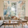 thumbnail image 2 of Beige Beach Coastal Kitchen Curtain for Berdoom Living Room Cafe 72" Length, Summer Nautical Coral Shell Botanical Vintage Tiers Curtains Light Filtering Drapes Window Treatment 2 Panels 52"Wx72"L, 2 of 8