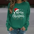 thumbnail image 2 of Enjoytime Crew Neck Sweatshirts Women Cute Printed Long Sleeve Pullover Tops Xmas Holiday Casual Fashion Clothing Army Green XL, 2 of 5