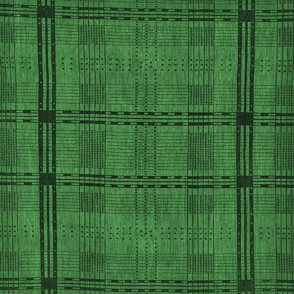 Ahgly Company Indoor Square Abstract Emerald Green Modern Area Rugs, 3' Square