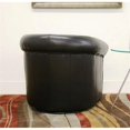 thumbnail image 4 of Bowery Hill Contemporary Faux Leather Swivel Club Chair in Black/Brown, 4 of 4