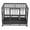 Gray, variant on Pefilos 37" Foldable Heavy Duty Dog Cage, Metal Escape Proof Kennel, Chew-proof Dog Crates for Medium Dogs with Tray, Black