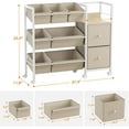 thumbnail image 2 of Kids Toy Organizers and Storage Bins - 7 Storage Bins + 2 Fabric Drawers + 1 Bookshelf, Playroom Storage, Mobile Cart Organizer for Toy, Clothes, Blankets and Books - Off White, 2 of 14