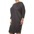 thumbnail image 3 of MOA Collection Women's Plus Size Casual Loose Fit Dolman Sleeve Midi Dress, 3 of 5