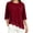 Red, variant on Lmueinov 3/4 Length Sleeve Womens Tops Crew Neck Lace Scalloped Hem Casual Shirts Solid Loose Fit Blouses Summer Fall Vacation Outfits