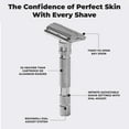 thumbnail image 2 of Rockwell Razors T2 Adjustable Safety Razor for Men with 5 Razor Blades, White Chrome, 2 of 6