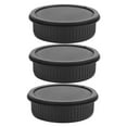 thumbnail image 2 of Kit de tapa de lente, 3 piezas de tapa frontal de cuerpo de cámara portátil de plástico negro Kit de tapa de lente de cámara Rendimiento potente, 2 of 9