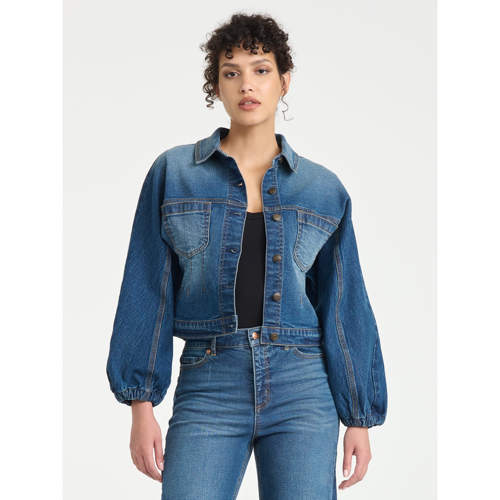 Sofia Vergara Women's Darted Denim Waist Jacket, Sizes XS-XXL