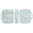 thumbnail image 6 of FOR U DESIGNS Cross Flower Blue Pattern Bible Cover Case Lightweight Bible Carrying Case Quilted Book Cover Bibles Organizer Cases Bible Carrier with Handle and Zipper, 6 of 7