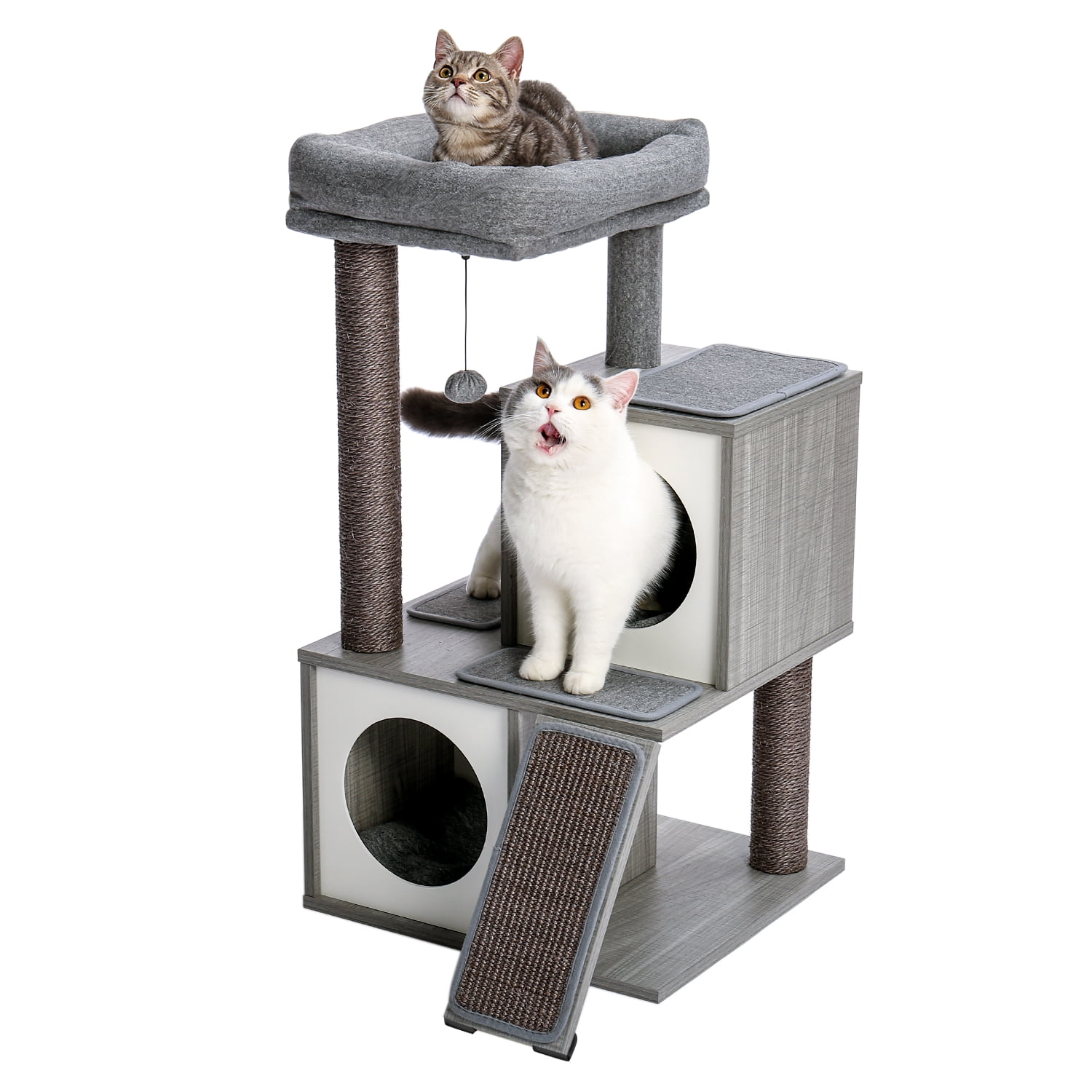 Pefilos 34" Cat Condo for Multiple Cat Tree Houses with Spacious Perch, Cat Tower for Big Cats, Gray Pefilos 34" Cat Condo for Multiple Cat Tree Houses with Spacious Perch, Cat Tower for Big Cats, Gray