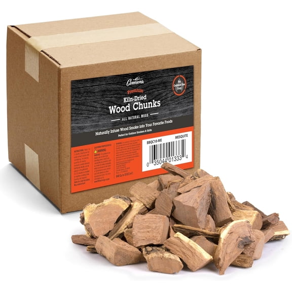 Camerons Smoking Wood Chunks (Mesquite) ~10 pounds, 840 cu. in. Kiln Dried BBQ Large Cut Chips- All Natural Barbecue Smoker Chunks for Smoking Meat