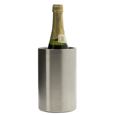 Eternal Wine Collection Double Walled Insulated Wine Chiller | Stainless-Steel Champagne Bucket Tabletop Wine Cooler, Silver