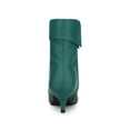 thumbnail image 2 of Unique Bargains Bottine à Talons Chaton à Revers pour Femme Verte (Taille 7,5), 2 of 8