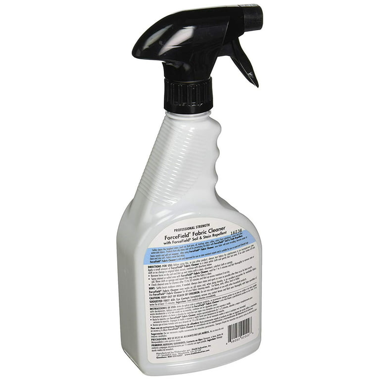 ForceField Fabric Cleaner - Professional Strength - Deeply Penetrates Water  Safe Fabric & Fibers of Upholstery, Clothing, Rugs & Carpeting 22oz