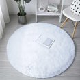 thumbnail image 2 of SHILIU-Rugs Round for Bedrooms Fluffy Living Room Circle Area Rug Soft Rug Shaggy Carpet for Kids Room Floor Mat(White, 5.2feet), 2 of 4