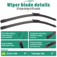 thumbnail image 3 of 24" 21" 12" Windshield Wiper Blades Replacement for Buick Enclave 2012 2013 2014 2015 2016 2017 Premium All Weather Front Rear Wipers Set - OEM Quality (Pack of 3), 3 of 13