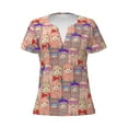 thumbnail image 4 of Wukai Cute Lamas Casual V-Neck Graphic Tees for Women: Lightweight and Breathable Summer Tops with Stylish Design-X-Large, 4 of 8