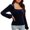 Blue, variant on Oksale Velvet Tops for Women Long Sleeve Elegant Shirts Trendy Square Neck Fall Outfits Fashion Clothing 2026 Blue L