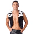 thumbnail image 2 of INHZOY Men's Cow Printed Vest Halloween Costume V-Neck Waistcoat Cardigan Tops Black-A M, 2 of 9