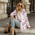 thumbnail image 4 of SCRAWLGOD Roses Long Lightweight Cardigan for Women Lightweight Long Jacket Women Dressy Long Sleeve Women's Open Front Cardigan Sweater for Party Size XL, 4 of 7