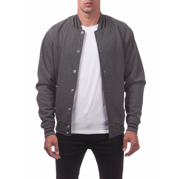 Pro Club Veste de Baseball en Molleton Universitaire pour Homme, Charbon/charbon, Très Grand