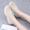 thumbnail image 4 of longantii Women's Slip On Casual Walking Shoes Breathable Knit Non Slip Comfortable Lightweight Sneakers Beige, 4 of 7