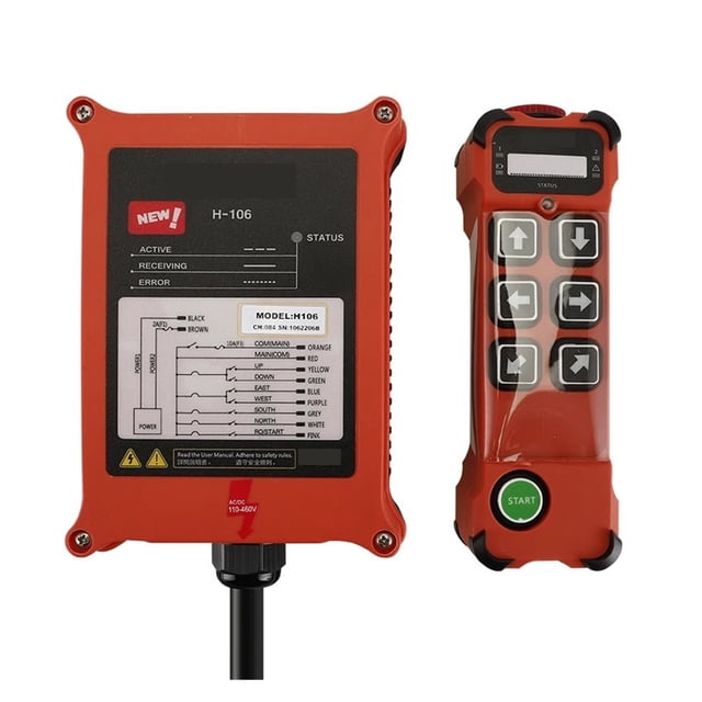 Industrial Radio Remote Control 6 Button Single Hydraulic Controller, Waterproof Crane Electric Hoist Remote Control ,Stability