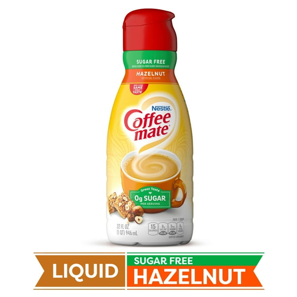 COFFEE MATE Sugar Free Hazelnut Liquid Coffee Creamer 32 Fl. Oz. Bottle
