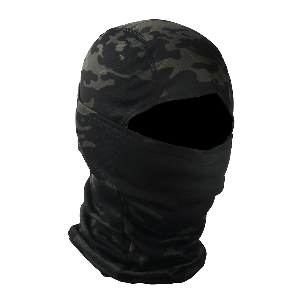 Opolski Camouflage Outdoor Cycling Hunting Hood Balaclava Head Face Cover Black