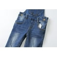 thumbnail image 6 of KIDSCOOL SPACE Little Girl Boy Ripped Denim Cute Slim Pants Jean Overalls,Deep Blue,6-12 Months, 6 of 9