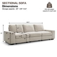 thumbnail image 2 of Harkawon 100' Contemporary Chenille Modular Sectional Sofa Couch with Storage and USB Port, Beige, 2 of 5