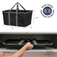 thumbnail image 2 of CleverMade Bolsa plegable para la colada, negro medianoche/gris sombra, 2 unidades – 50 L (13 gal) cestas plegables para la colada con marco de alambre emergente resistente y asas de transporte largas, 2 of 5