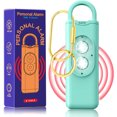 thumbnail image 1 of Alarma personal con luz estroboscopica led doble, sirena de sonido seguro portátil 130dB, llavero de alarma de seguridad de seguridad de autodefensa para mujeres niños niñas, 1 of 9