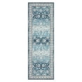 thumbnail image 2 of Geetinfly 2*6FT Area Rugs 2in*6in Persian Runner Rug Floral Print Washable Runner Rug Vintage Boho Distressed Area Rug Runner for Kitchen Hallway Laundry Dark Blue Dark Blue, 2 of 7