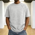 thumbnail image 2 of Timoontee Men's Solid Color Short Sleeve Round Neck Casual Fashion T-Shirt White M, 2 of 7