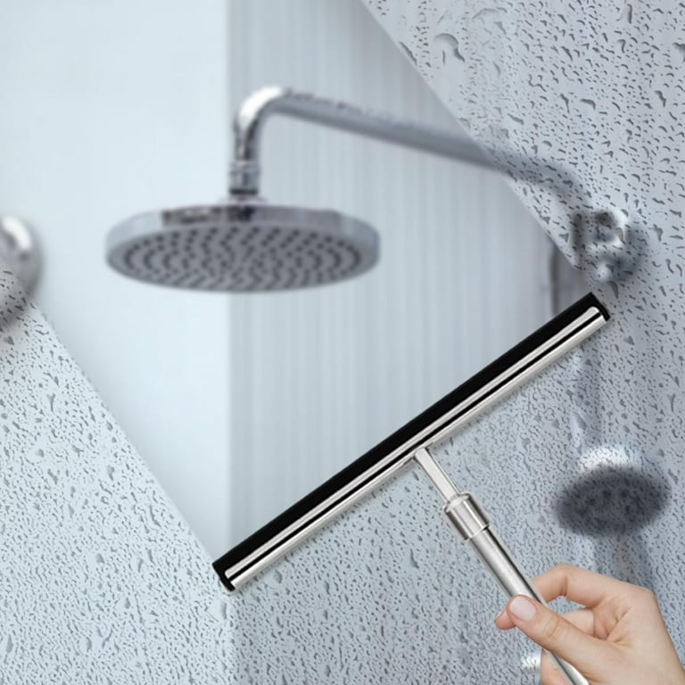 Stainless Steel Shower Squeegee with Telescoping Handle Extends to