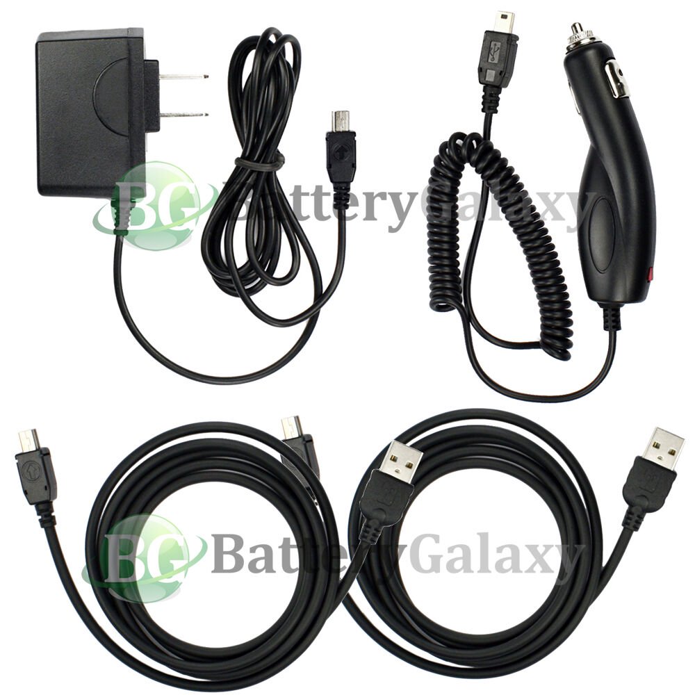 2 USB Cable+Car+Wall Charger for Garmin Nuvi 255 255W 750 760 1350 1390T 1490T