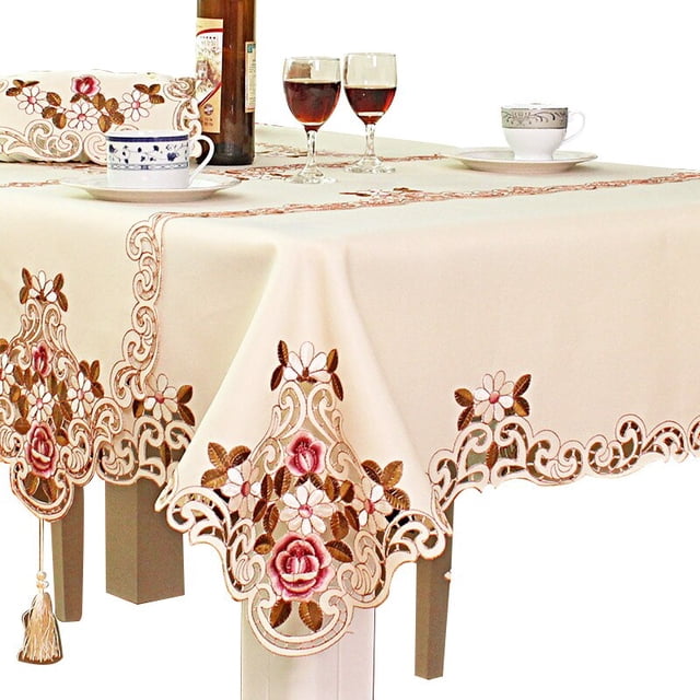 Mantel bordado europeo, mantel de mesa artístico, decoración de bandera, mantel de mesa de té, mantel para el hogar qym unisex