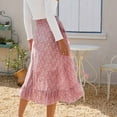 thumbnail image 3 of Vedolay Skirts for Women Hearts Mesh High Waist Casual Formal Flare Long Skirt,Pink M, 3 of 4
