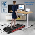 thumbnail image 3 of FYC 2.5HP Under Desk Treadmill 2 in 1 Folding Treadmill for Home Office, Foldable Treadmill Compact Electric Walking Running Machine w/ Remote Control & LED Display, Walking Running Jogging (Red), 3 of 7