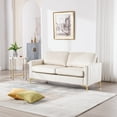 Muumblus 2 Pieces Velvet Living Room Sets, Modern 2 Seater Loveseat Sofa and 3 Seater Sofa Couch, Beige