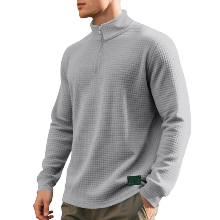Bixock Men Half Zip Tops,Long Sleeved Shirts Tops for Men,Men