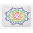 thumbnail image 1 of Rainbow Mandala Bath Mat, Outline Style Mandala Flower with Scales and Dots Pattern Design, Plush Bathroom Decor Mat with Non Slip Backing, 29.5" X 17.5", Multicolor, by Ambesonne, 1 of 2