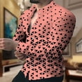 thumbnail image 5 of Camisa de hombre con cuello geométrico, blanca, amarilla, rosa, roja y azul marino, informal, para exteriores, de manga larga, con botones, de diseñador de moda, informal, cómoda, 5 of 5