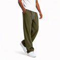 thumbnail image 4 of Evdexr Corduroy Pants Mens Drawstring Baggy Sweatpants Fall Winter Hip Hop Travel Pants Loose Fit Breathable Solid Color Trousers with Pockets M, 4 of 6