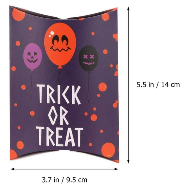 50pcs Halloween Pillow Candy Box Paper Gift Case Cake Cookie Wrapper Snacks Container Party Favor