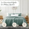 thumbnail image 2 of Lightweight Brickyard Embroidered 3-piece Brickyard Quilt Set by Southshore Fine Linens, 2 of 9