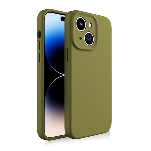 SaniMore Case for iPhone 15, Enhanced Camera Protection - Soft Liquid Silky Silicone Cover - Slim Fit Protective Phone Cover  Anti-Scratch Microfiber Lining Inside, Green